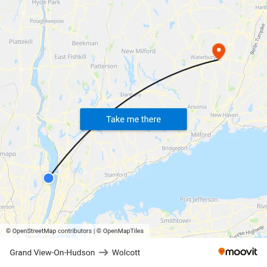 Grand View-On-Hudson to Wolcott map