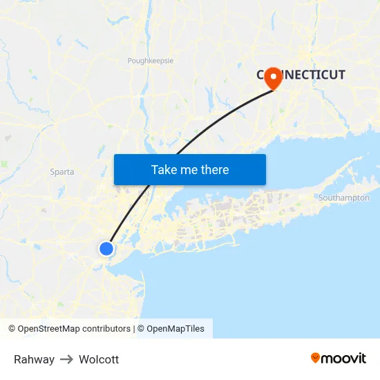 Rahway to Wolcott map
