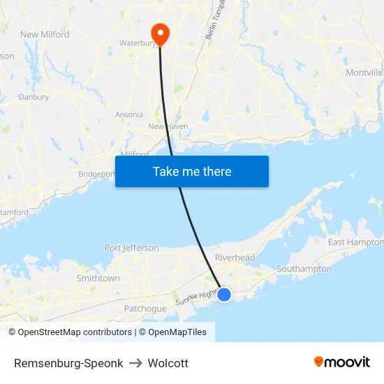 Remsenburg-Speonk to Wolcott map