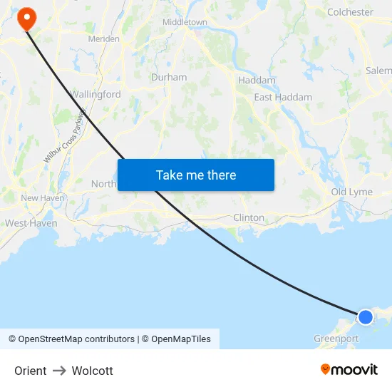 Orient to Wolcott map
