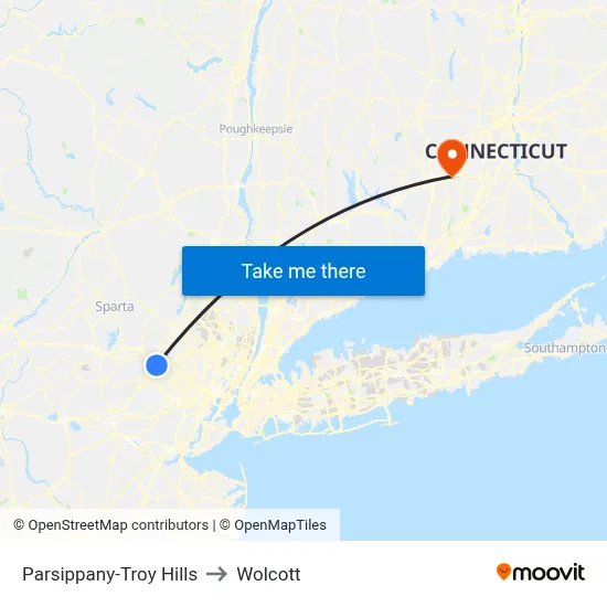 Parsippany-Troy Hills to Wolcott map