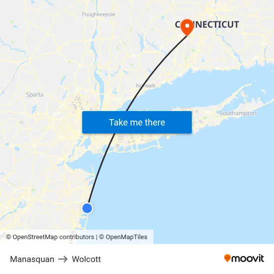 Manasquan to Wolcott map