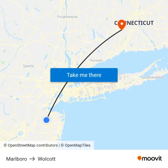 Marlboro to Wolcott map