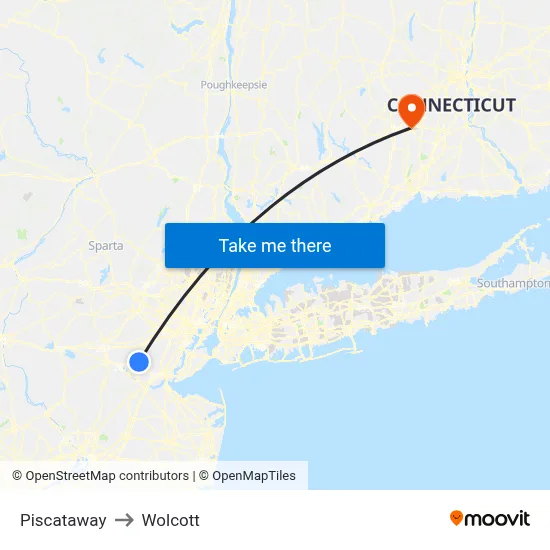 Piscataway to Wolcott map