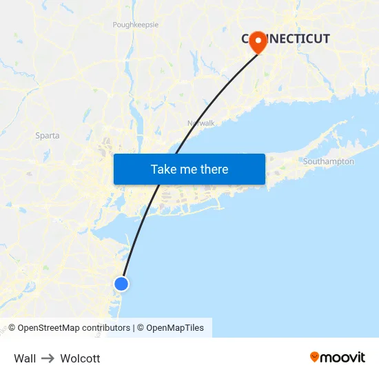 Wall to Wolcott map