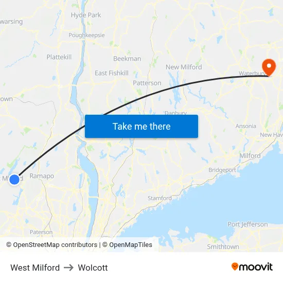 West Milford to Wolcott map