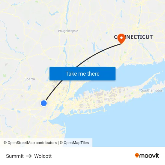 Summit to Wolcott map