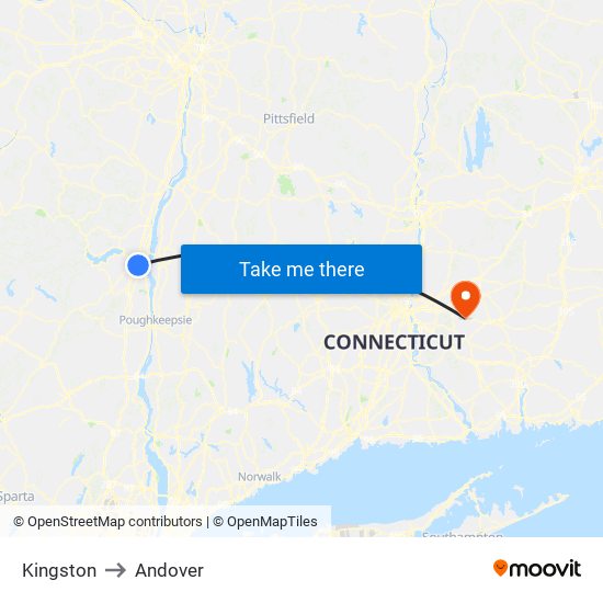 Kingston to Andover map