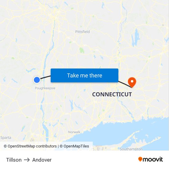 Tillson to Andover map