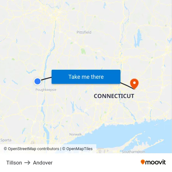 Tillson to Andover map