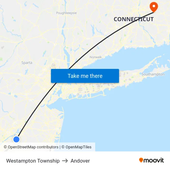 Westampton Township to Andover map
