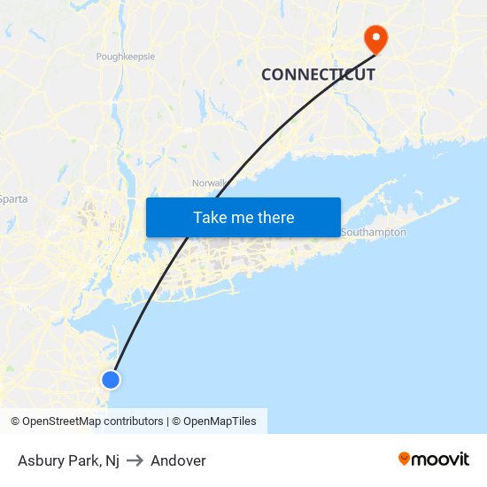 Asbury Park, Nj to Andover map