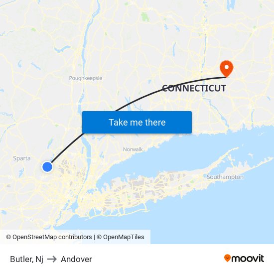 Butler, Nj to Andover map