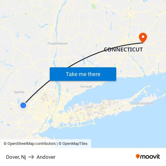 Dover, Nj to Andover map