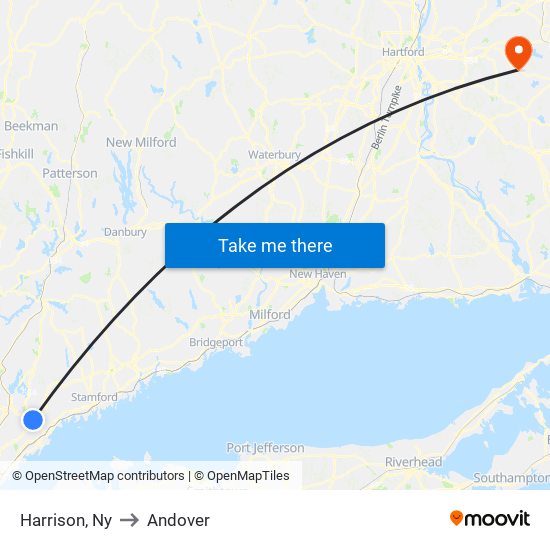 Harrison, Ny to Andover map