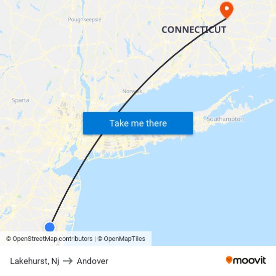 Lakehurst, Nj to Andover map