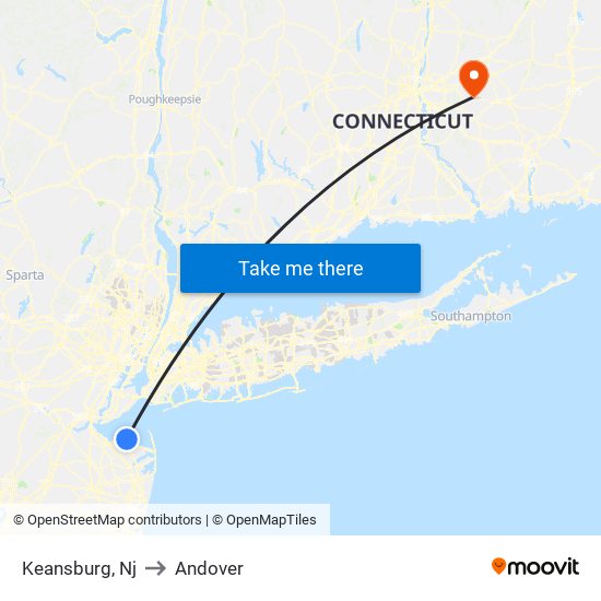 Keansburg, Nj to Andover map