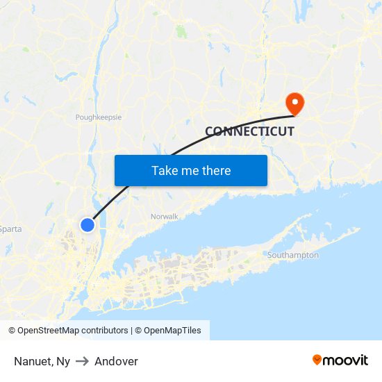 Nanuet, Ny to Andover map