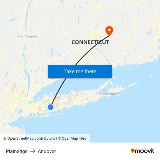 Plainedge to Andover map