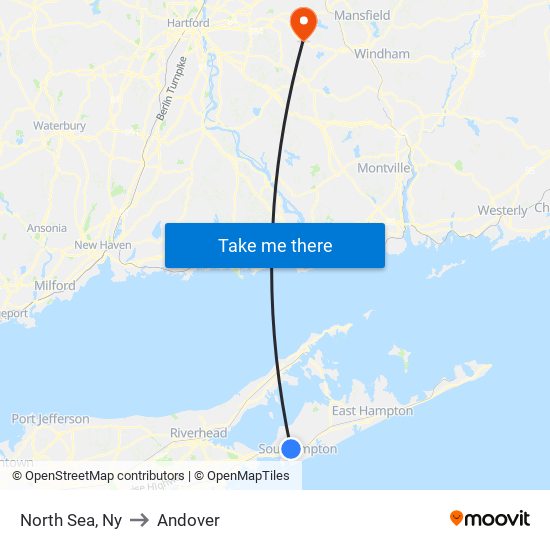 North Sea, Ny to Andover map