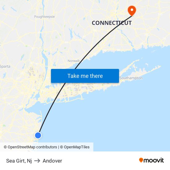 Sea Girt, Nj to Andover map