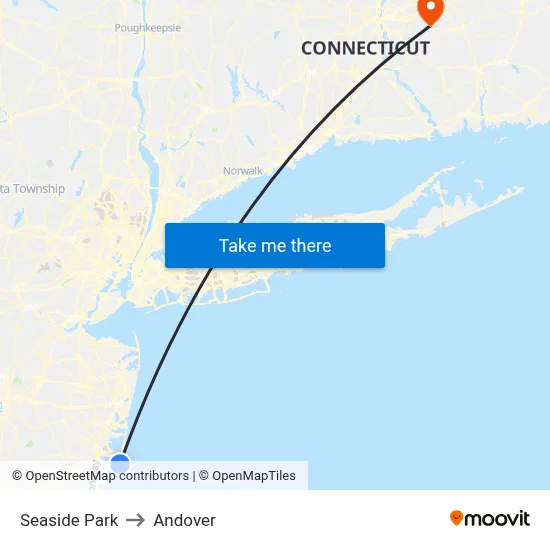 Seaside Park to Andover map