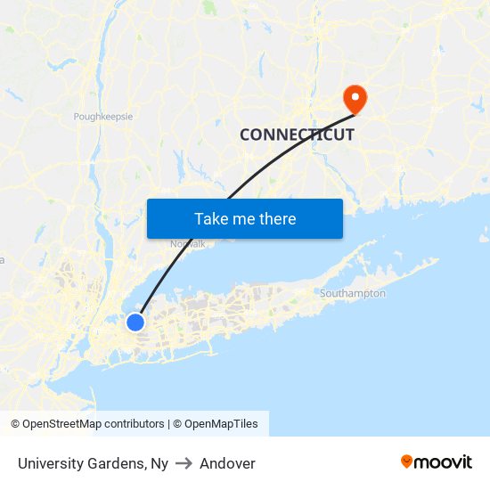 University Gardens, Ny to Andover map