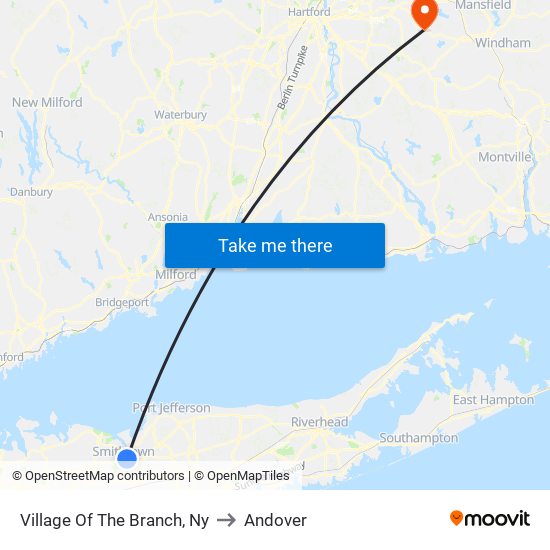 Village Of The Branch, Ny to Andover map