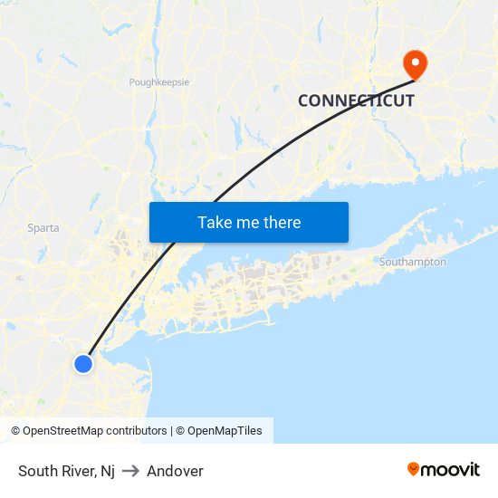 South River, Nj to Andover map
