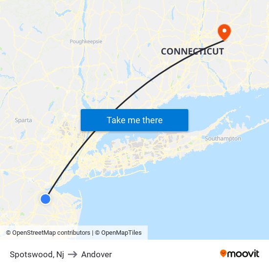 Spotswood, Nj to Andover map