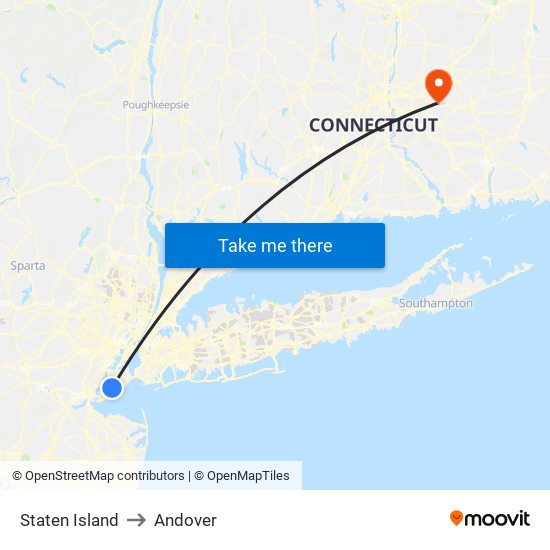 Staten Island to Andover map
