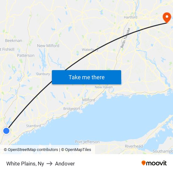 White Plains, Ny to Andover map