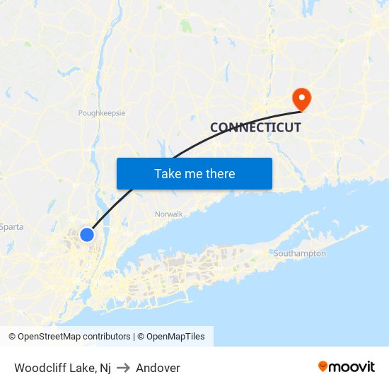 Woodcliff Lake, Nj to Andover map