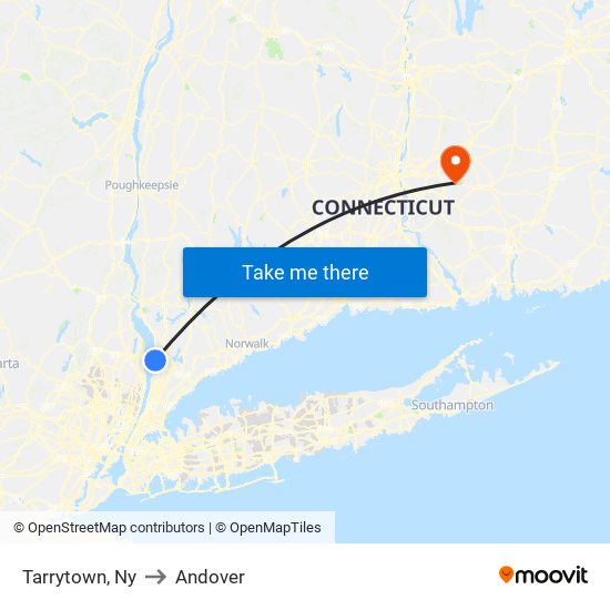 Tarrytown, Ny to Andover map