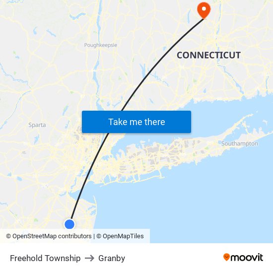 Freehold Township to Granby map