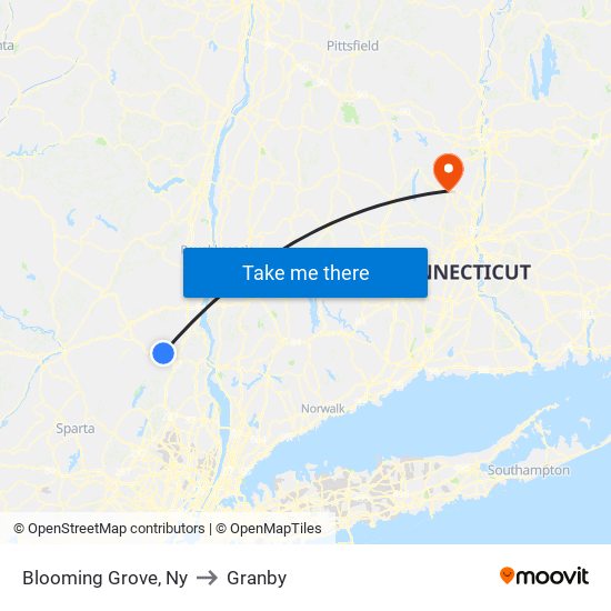 Blooming Grove, Ny to Granby map