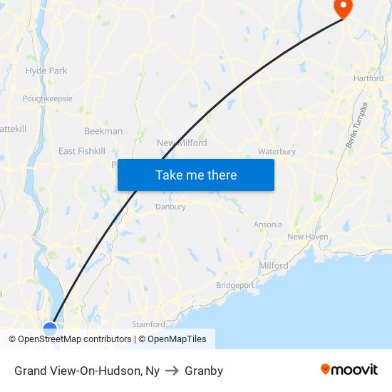 Grand View-On-Hudson, Ny to Granby map