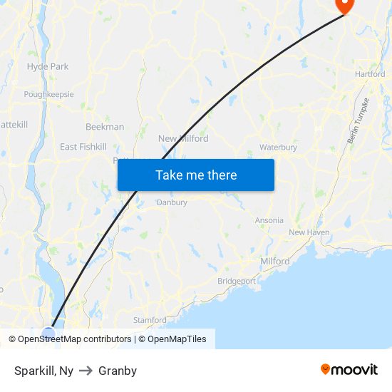 Sparkill, Ny to Granby map