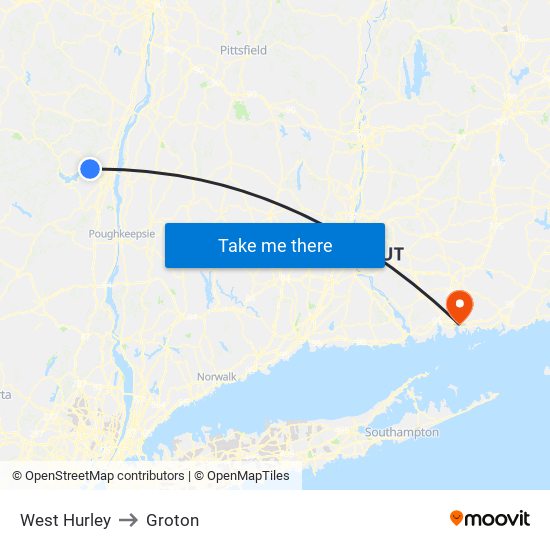 West Hurley to Groton map