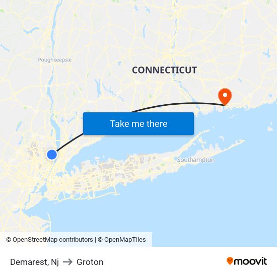 Demarest, Nj to Groton map