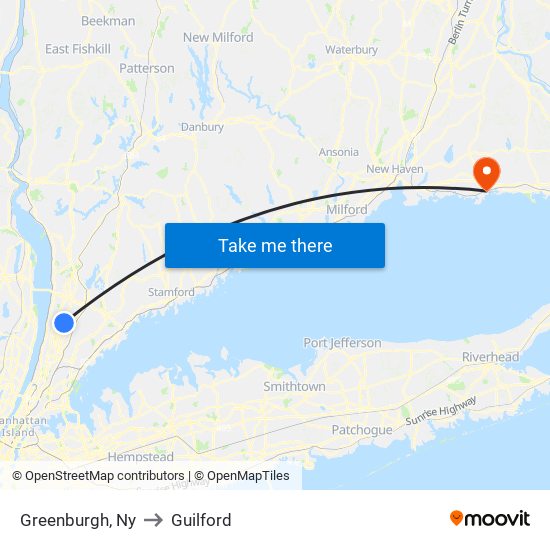 Greenburgh, Ny to Guilford map