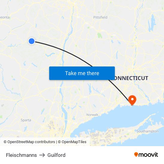 Fleischmanns to Guilford map