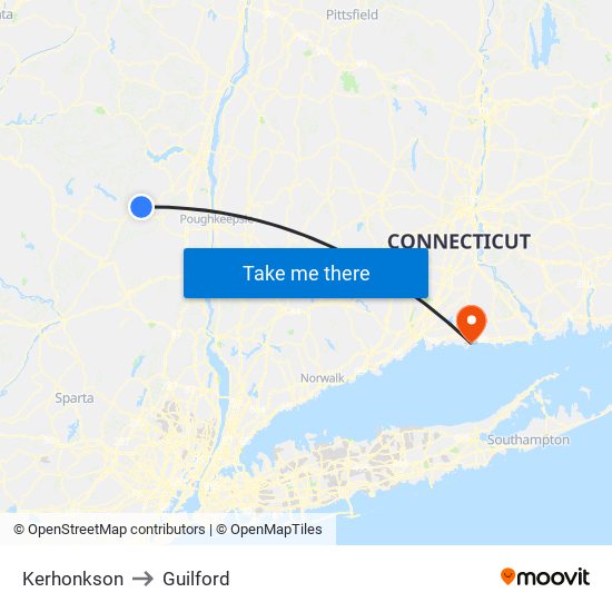 Kerhonkson to Guilford map