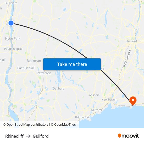 Rhinecliff to Guilford map