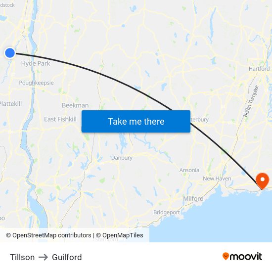 Tillson to Guilford map