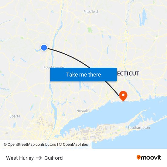 West Hurley to Guilford map