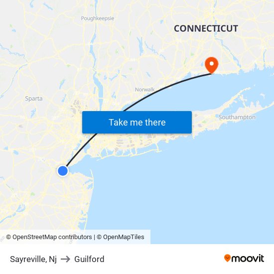 Sayreville, Nj to Guilford map