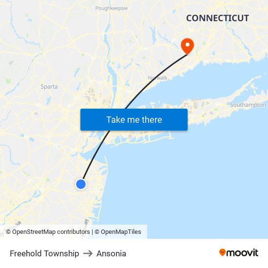 Freehold Township to Ansonia map
