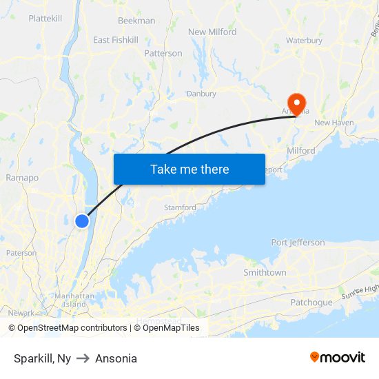 Sparkill, Ny to Ansonia map