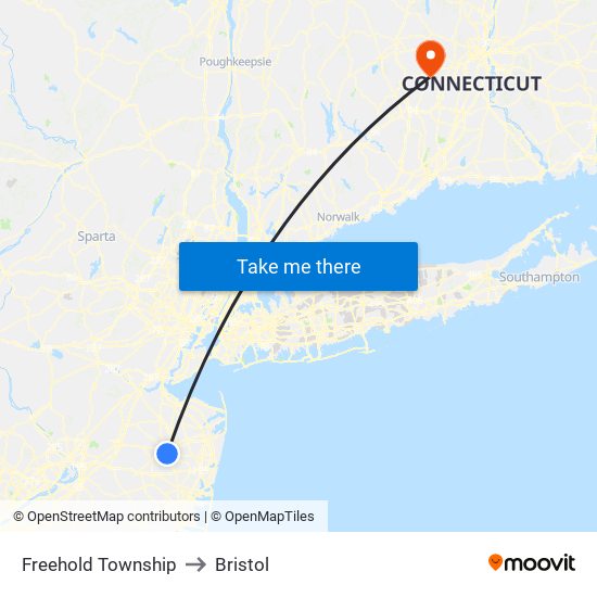 Freehold Township to Bristol map